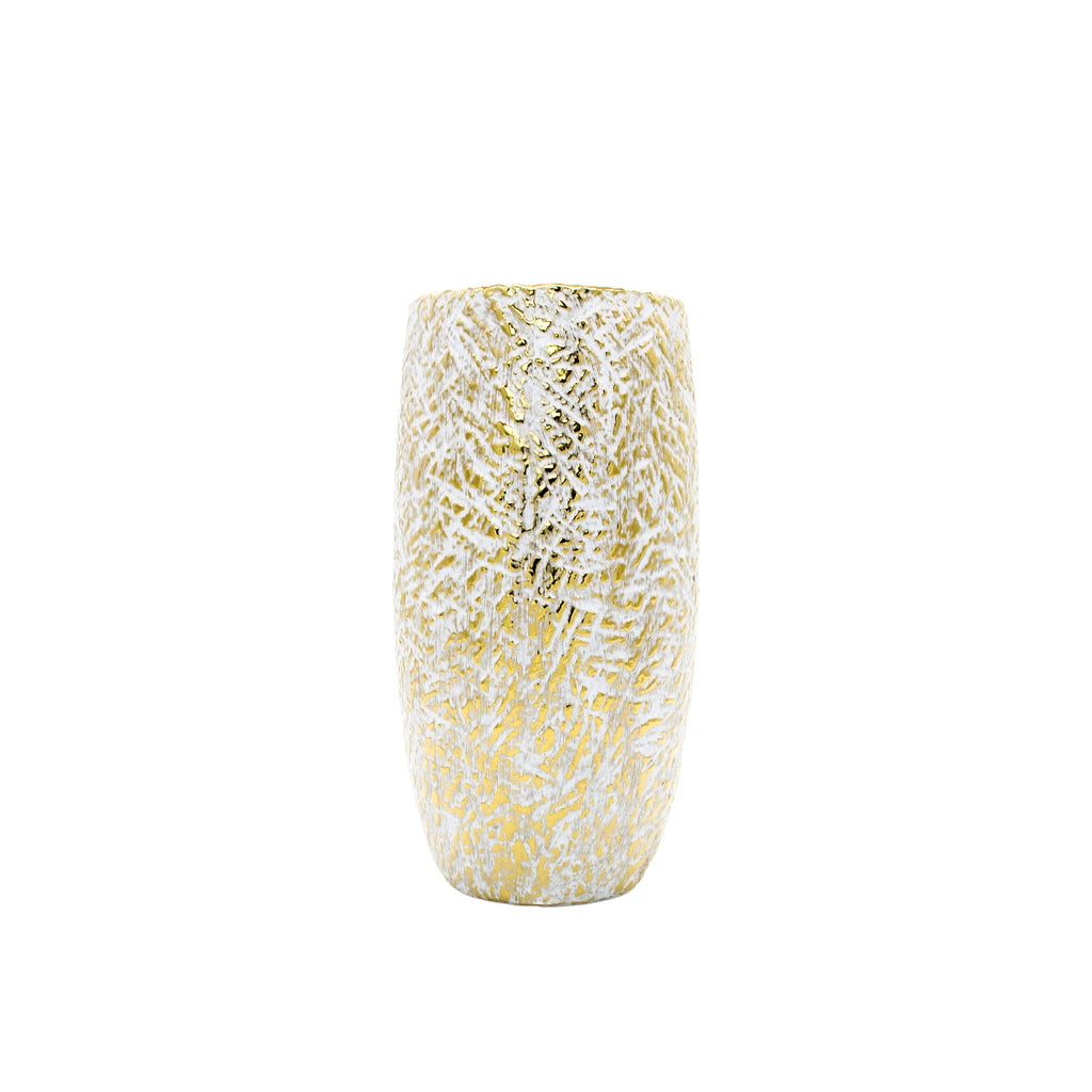 Petit vase doré blanc et or