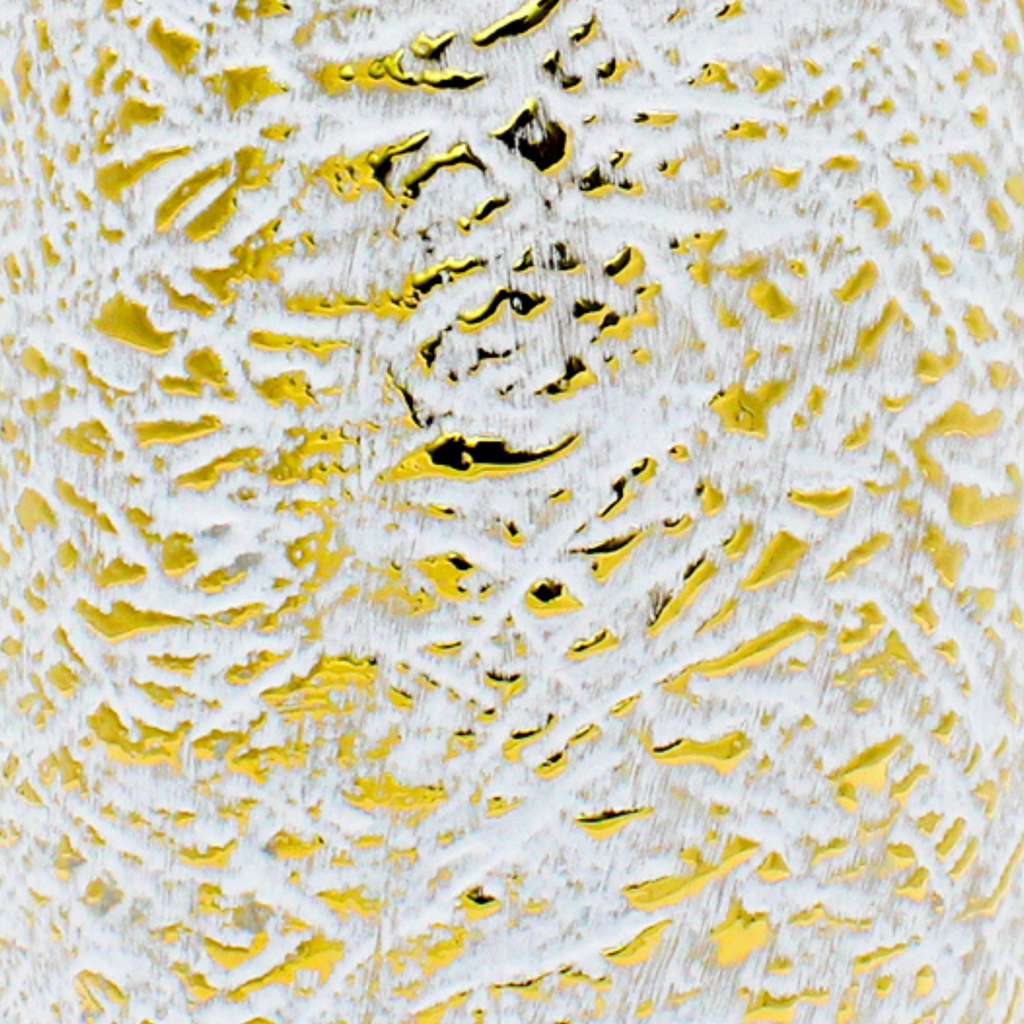 Grand vase doré blanc et or