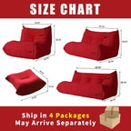 Ensembles de canapés-poufs en velours Teddy