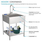 Évier de buanderie et lavabo en acier inoxydable Transolid EWS-2422S de 24 po de largeur x 22 po de profondeur x 35 po de hauteur - 24 po x 22 po