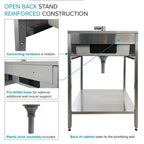 Évier de buanderie et lavabo en acier inoxydable Transolid EWS-2422S de 24 po de largeur x 22 po de profondeur x 35 po de hauteur - 24 po x 22 po