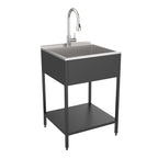 Évier de buanderie et lavabo en acier inoxydable Transolid EWS-2422S de 24 po de largeur x 22 po de profondeur x 35 po de hauteur - 24 po x 22 po