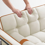 Canapé-lit convertible 2 places en velours de 55 pouces avec lit gigogne, inclinaison réglable, poches latérales et support pour téléphone