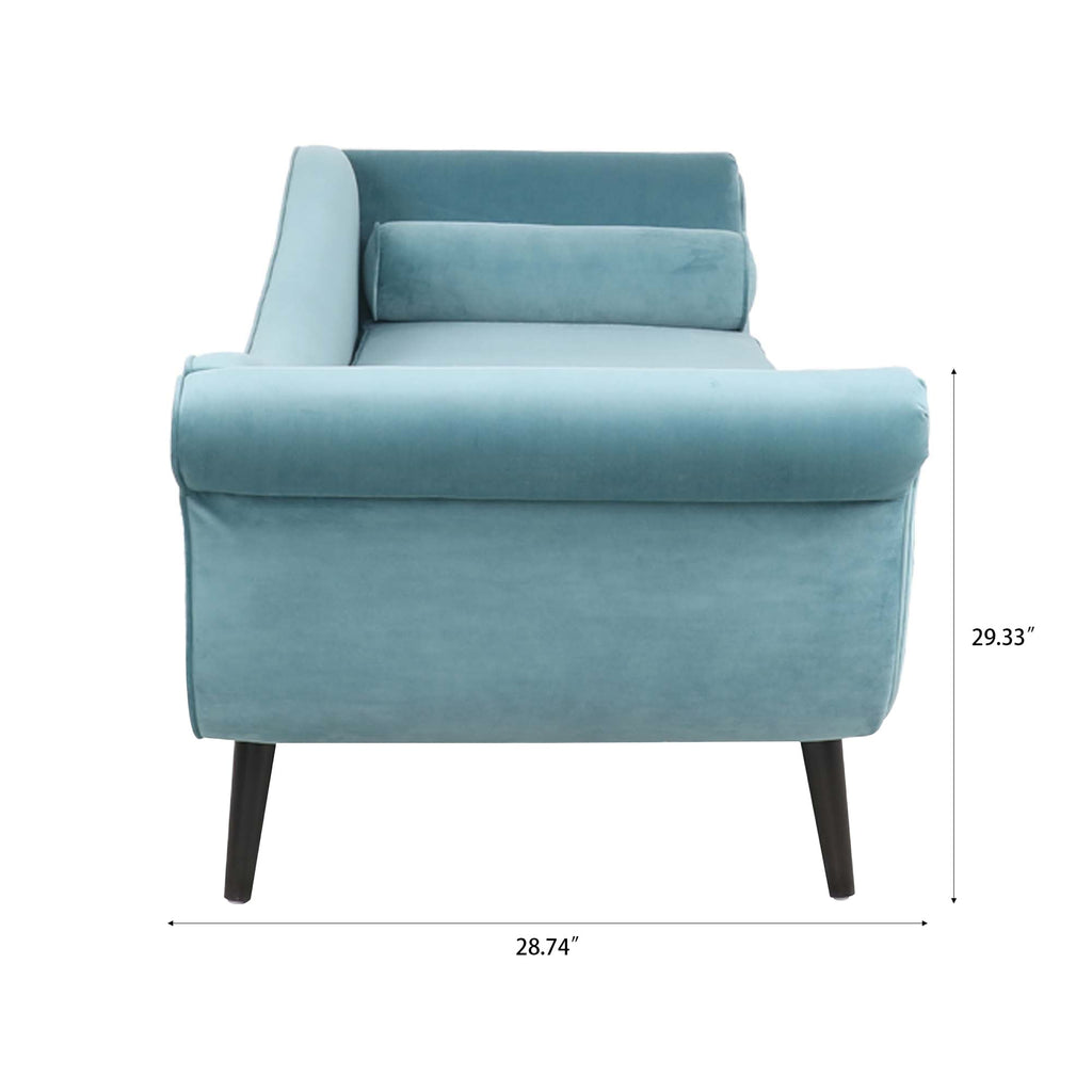 Chaise longue vintage avec accoudoirs en volutes par Christopher Knight Home