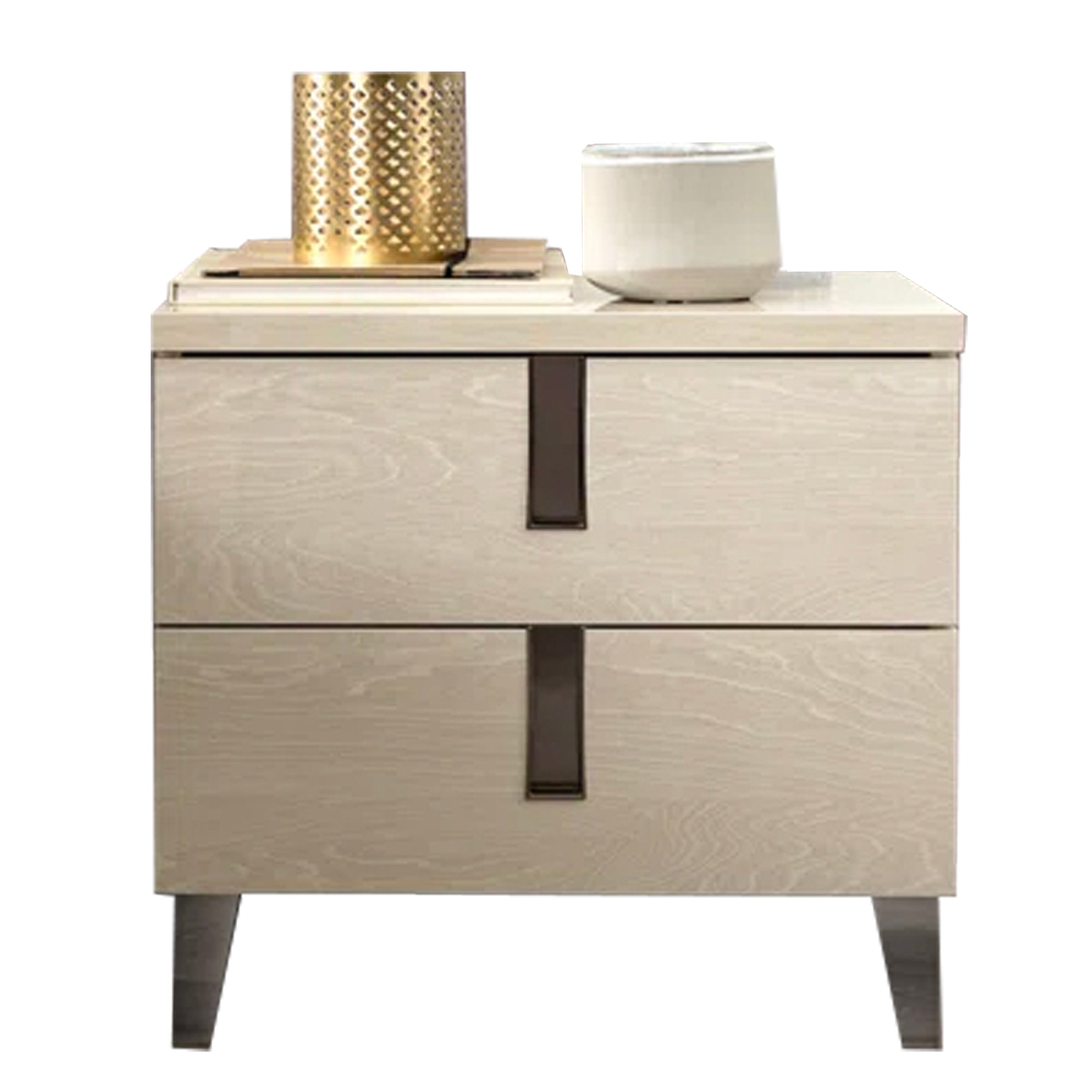 Table de chevet effet bois sable crème Parma