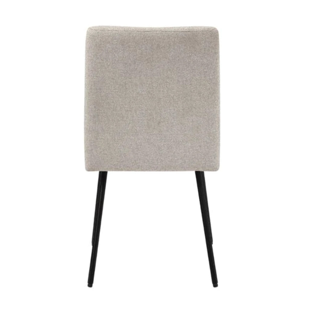 Chaise de salle à manger tissée beige avec pieds noirs