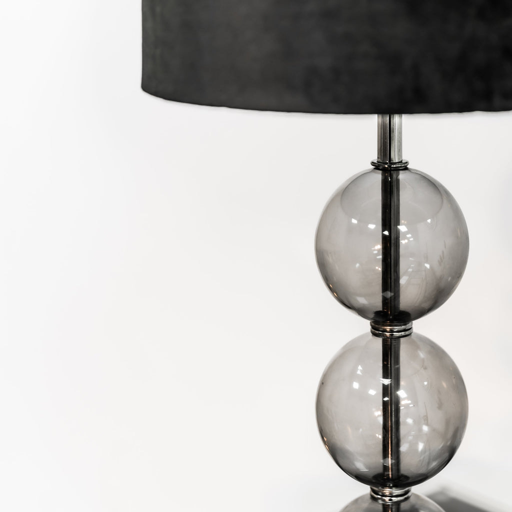Lampe de table nuage noire avec abat-jour en simili-daim