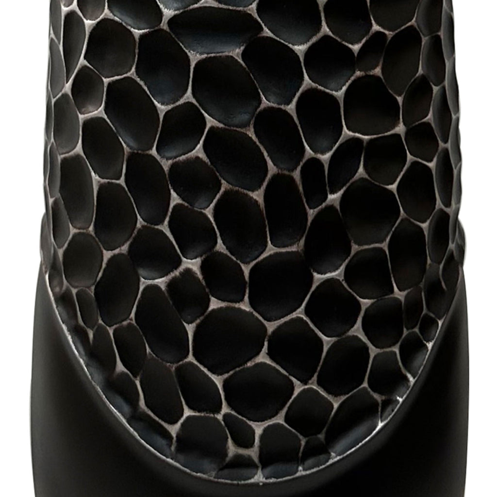 Grand vase noir et argent
