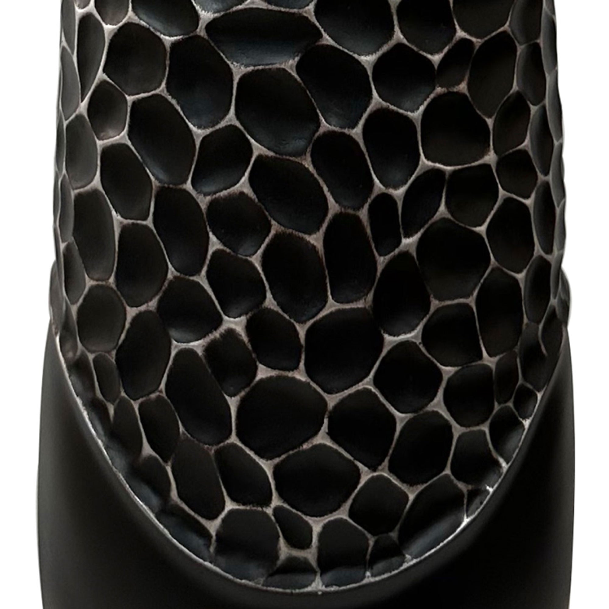 Grand vase noir et argent