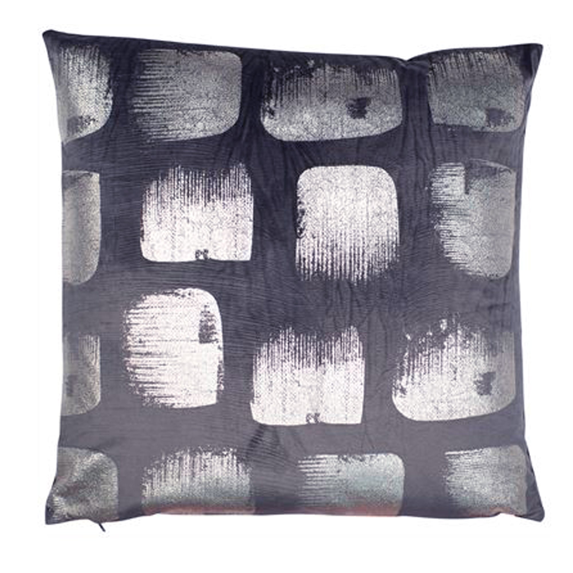 Coussin abstrait argenté Malini Kyoto
