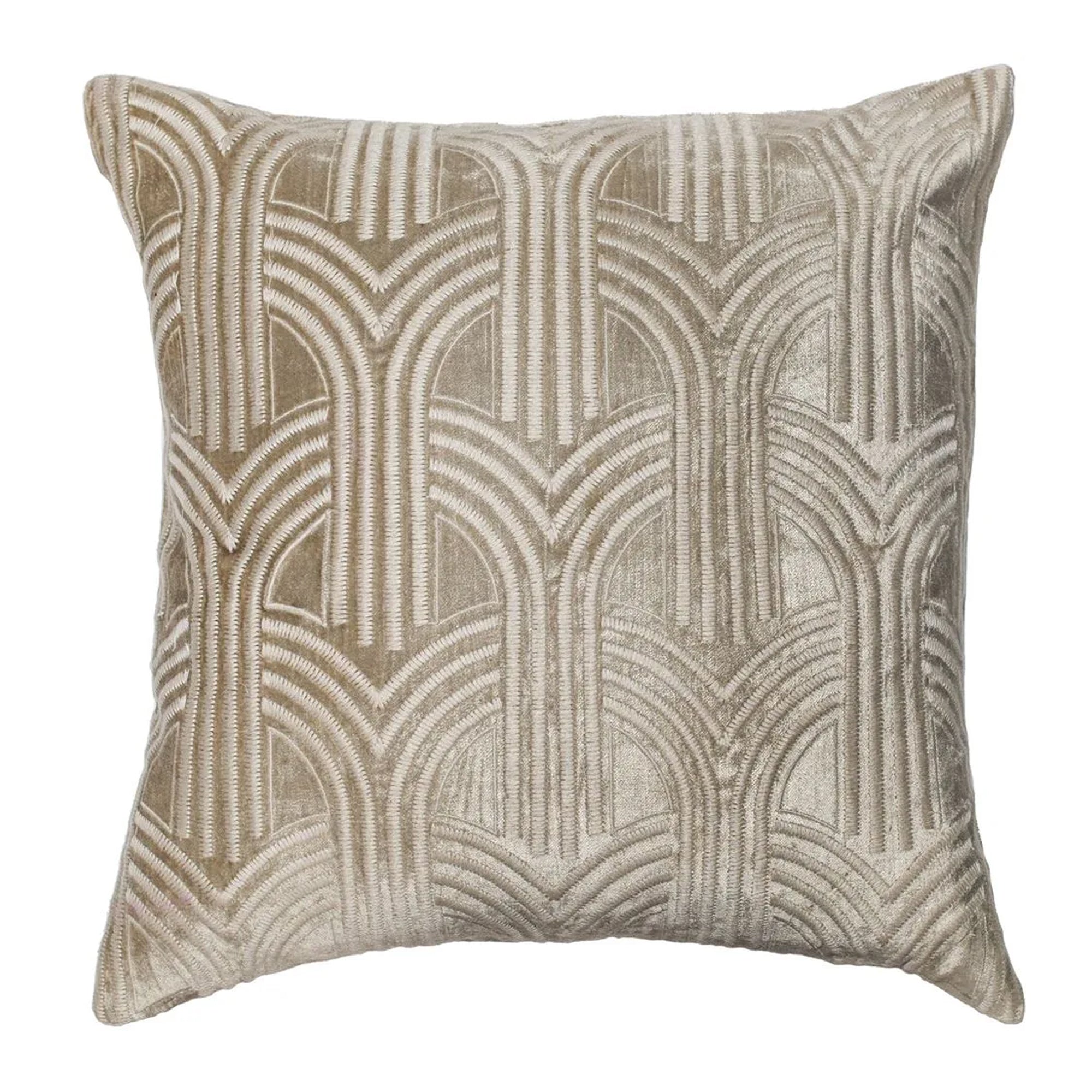 Coussin d'arche en velours champagne Malini