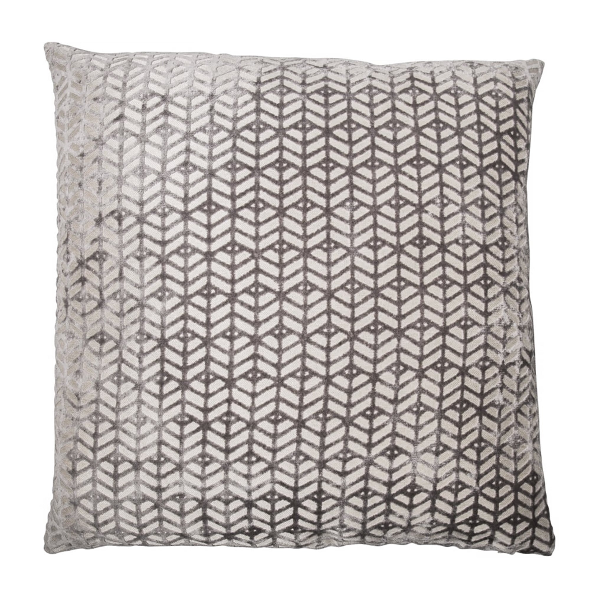 Grand coussin géométrique Malini crème et gris 