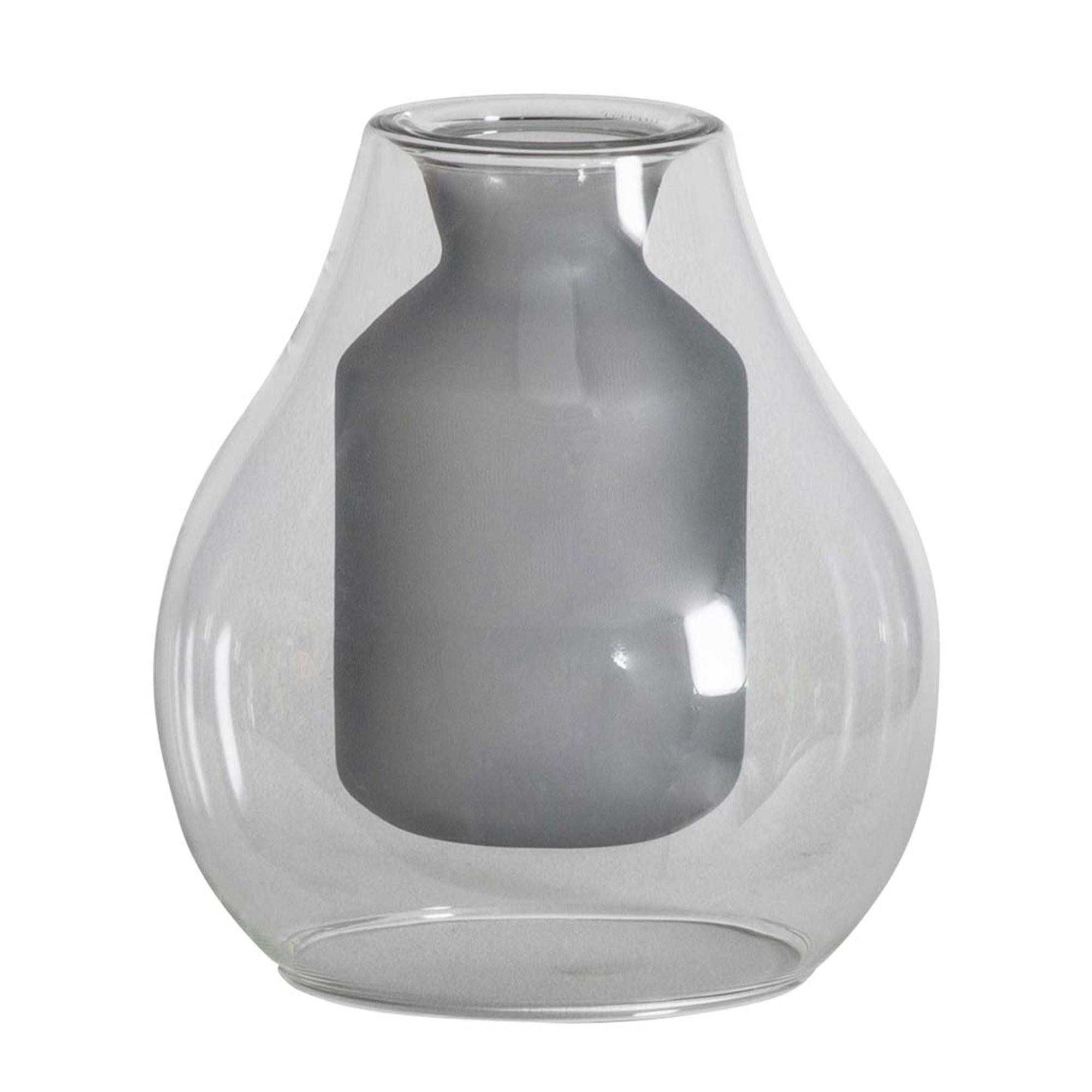 Vase en verre gris fantôme