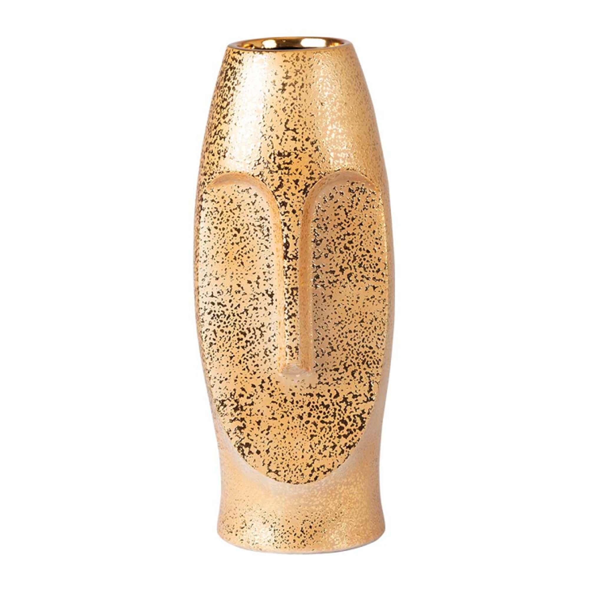 Grand vase texturé doré