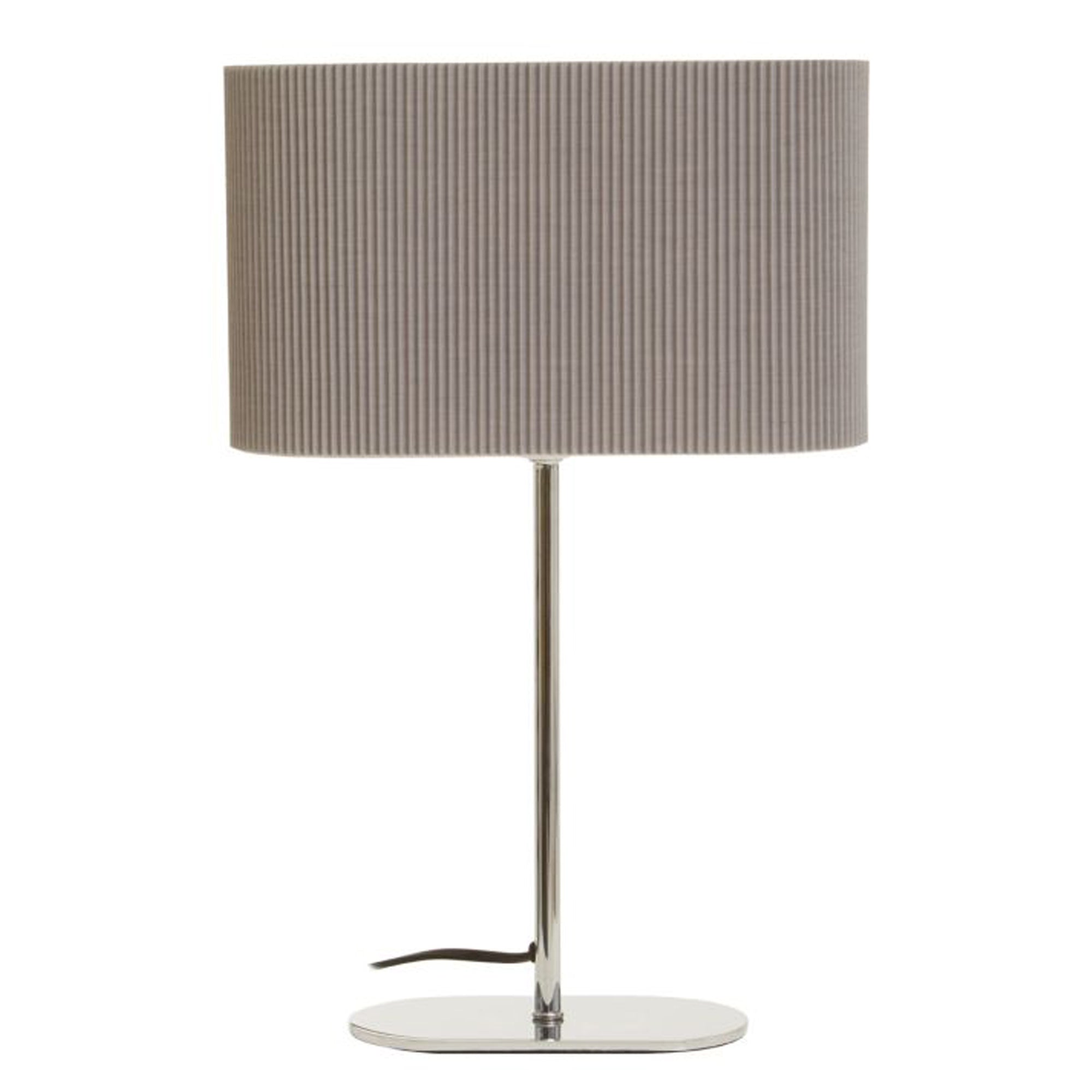 Lampe grise côtelée avec base fine