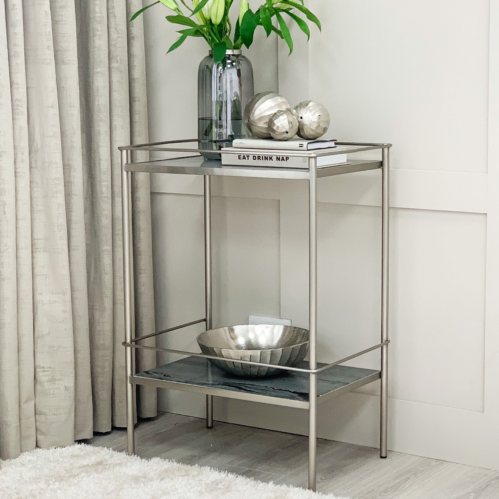 Table d'appoint Luxo en marbre gris