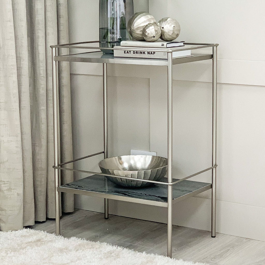 Table d'appoint Luxo en marbre gris