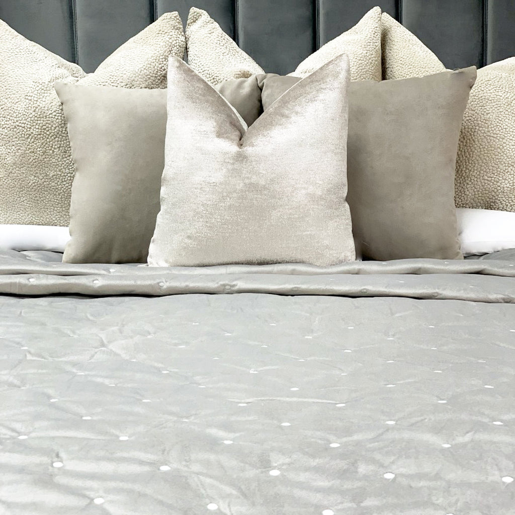 Couverture en velours gris Knightsbridge