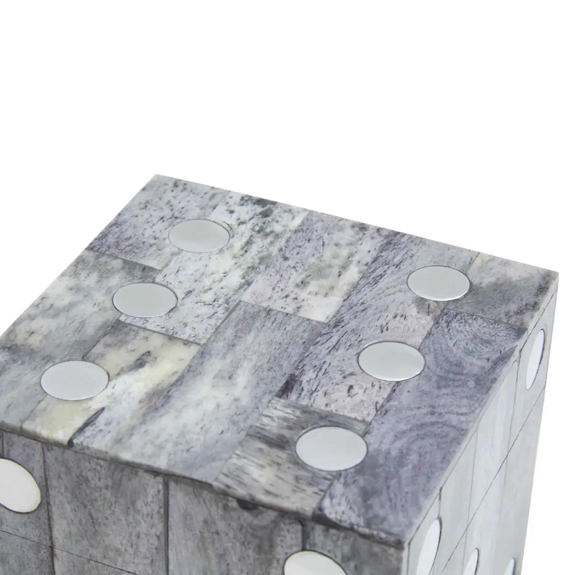 Boîte à dés en faux marbre gris