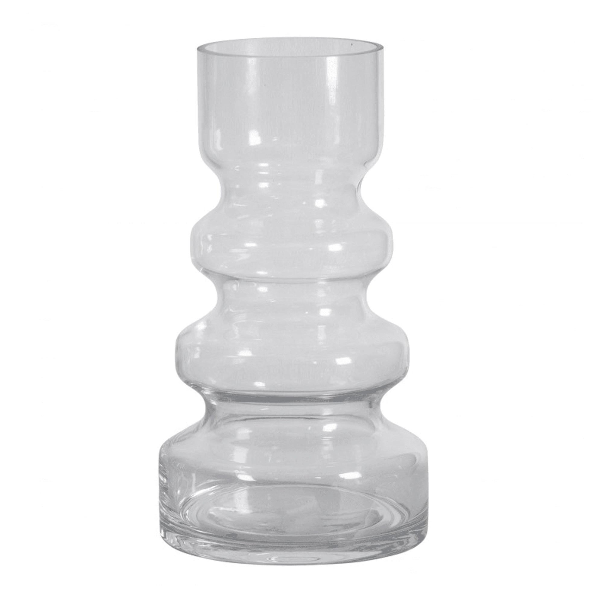 Vase en verre transparent ondulé
