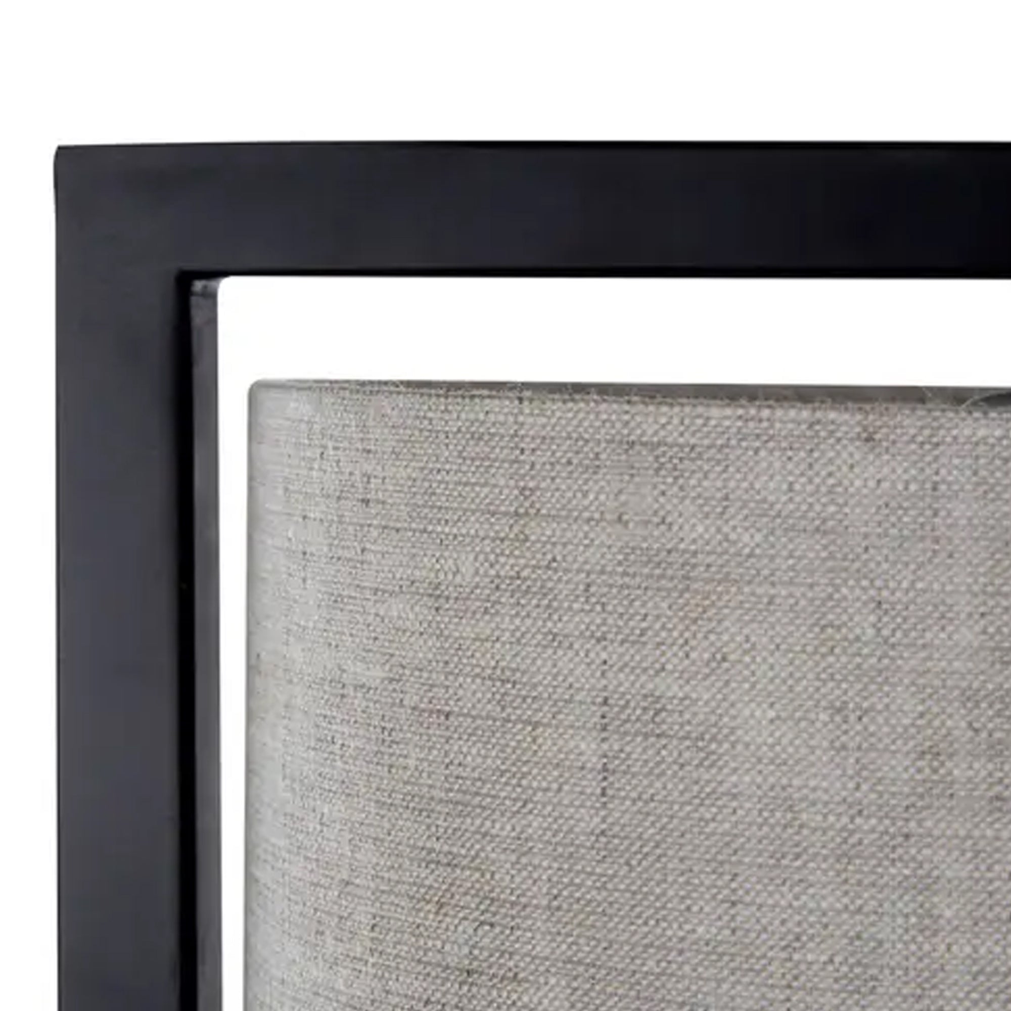 Lampe de table noire avec abat-jour naturel