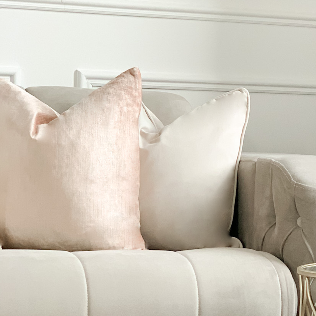Coussin en velours cuivré Malini