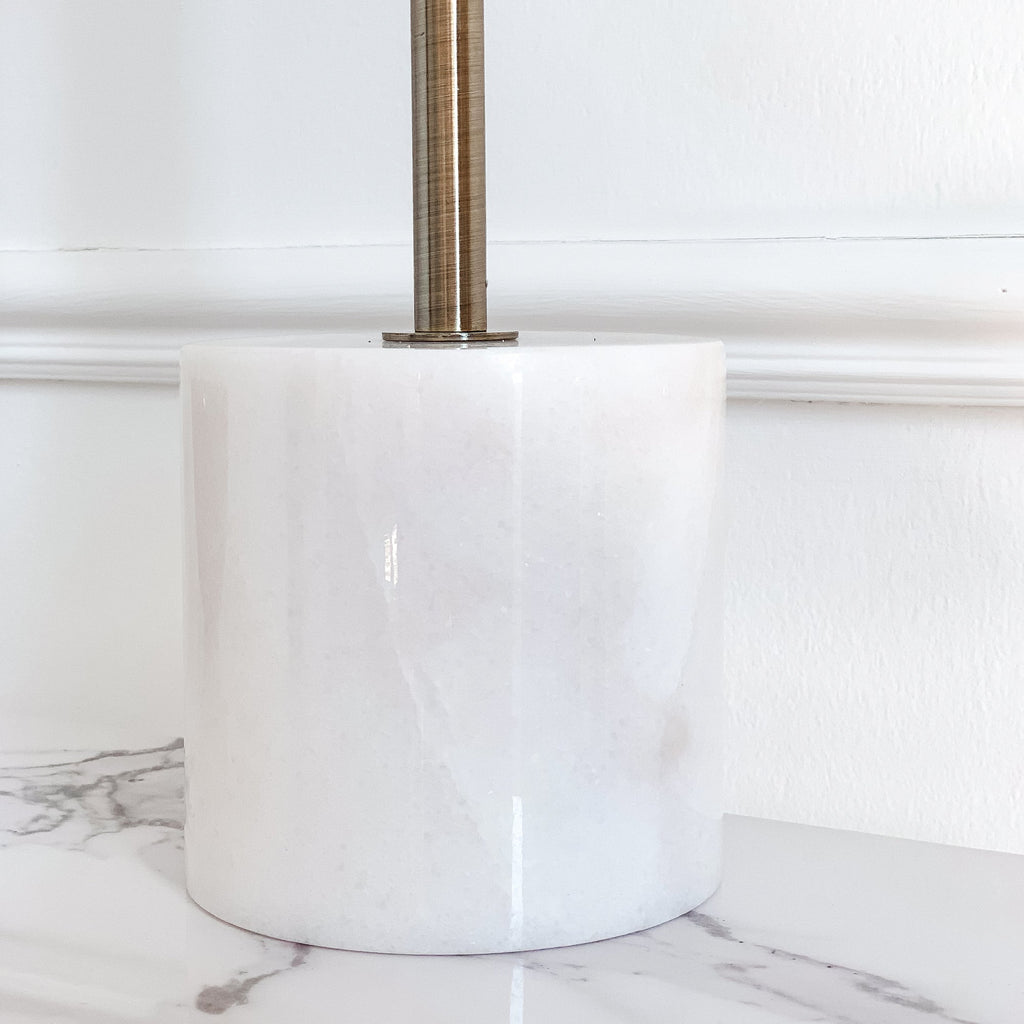 Lampe champignon en laiton à base de marbre