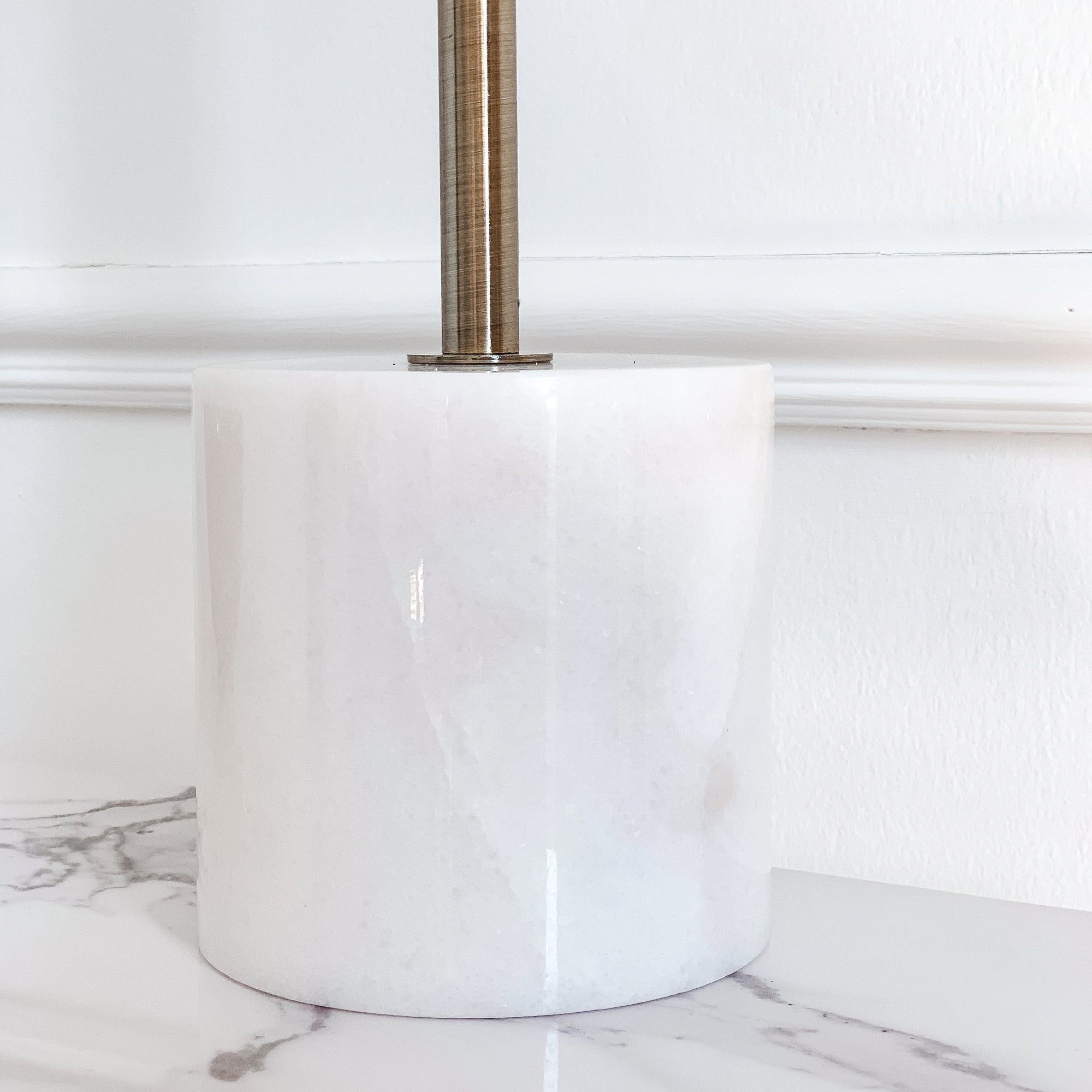 Lampe champignon en laiton à base de marbre