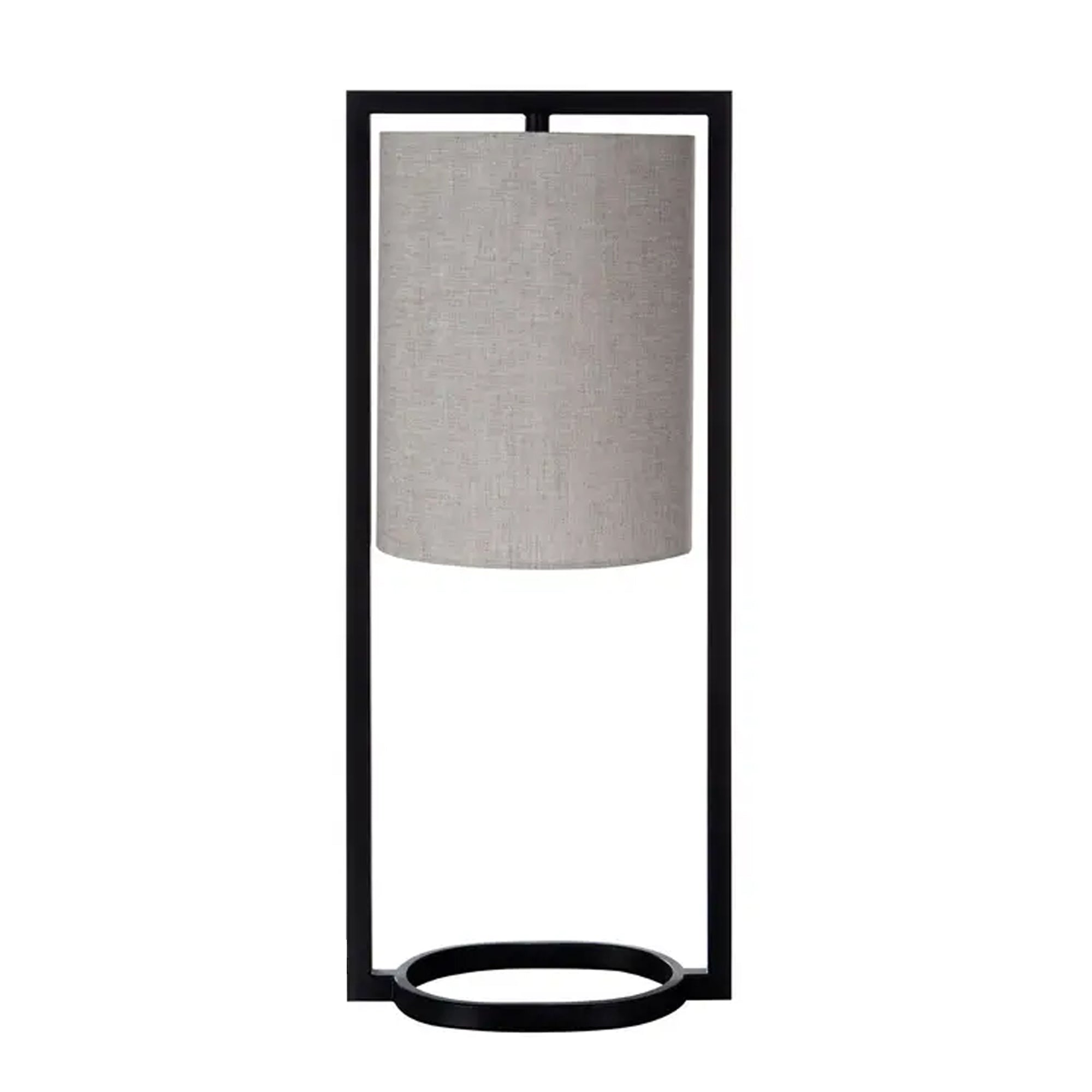 Lampe de table noire avec abat-jour naturel