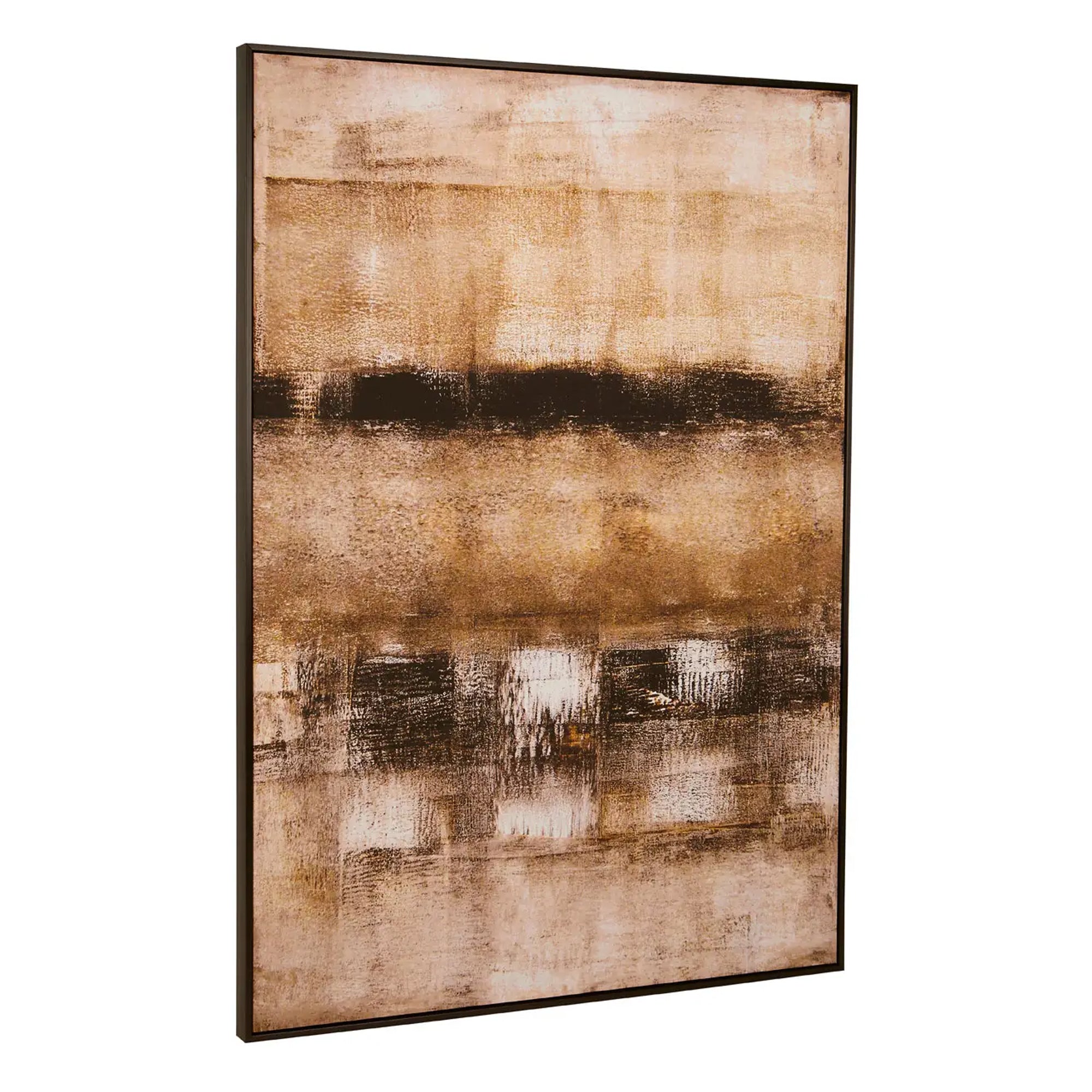 Toile extra large noire et neutre avec cadre noir