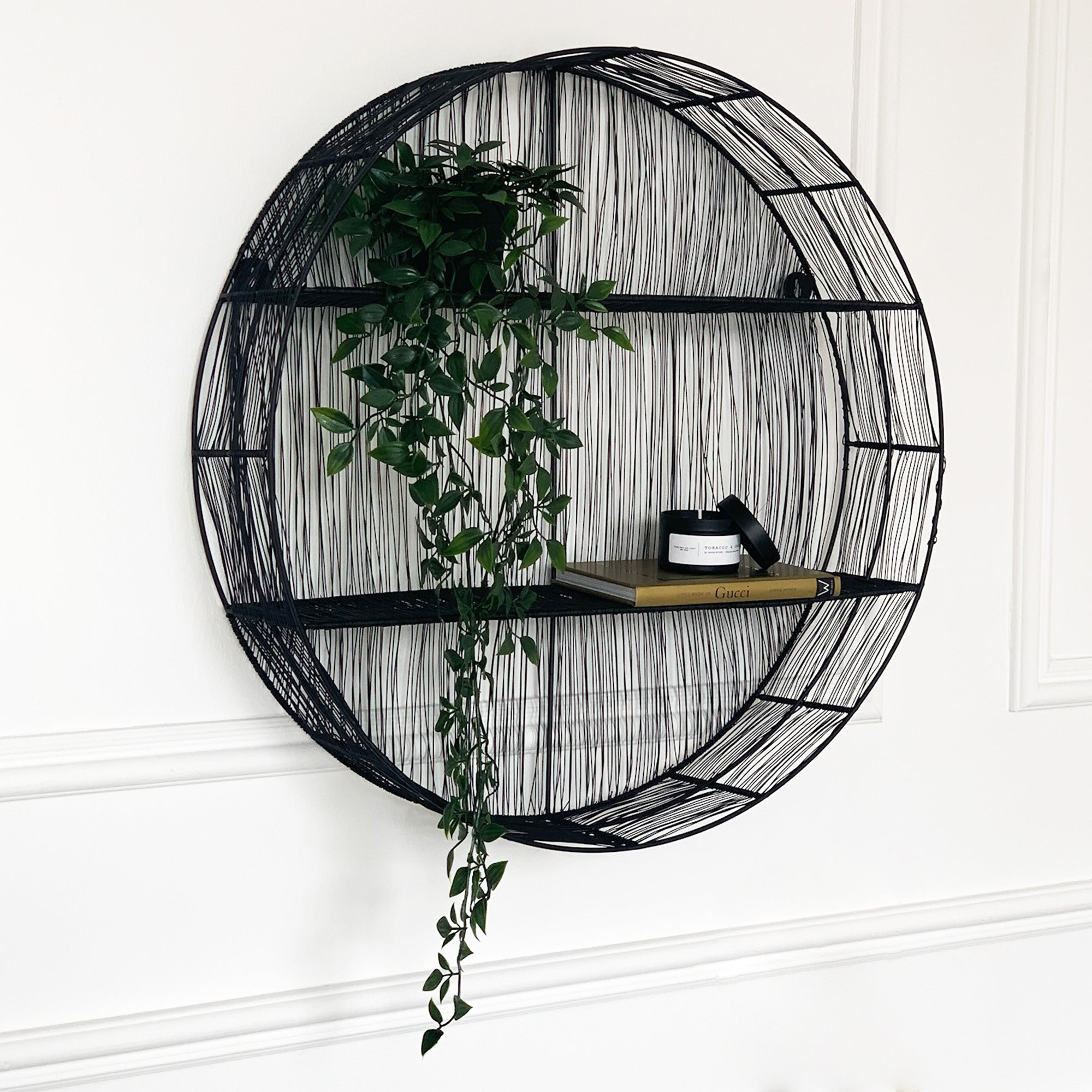 Étagère murale ronde noire Solace