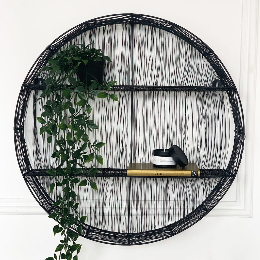 Étagère murale ronde noire Solace